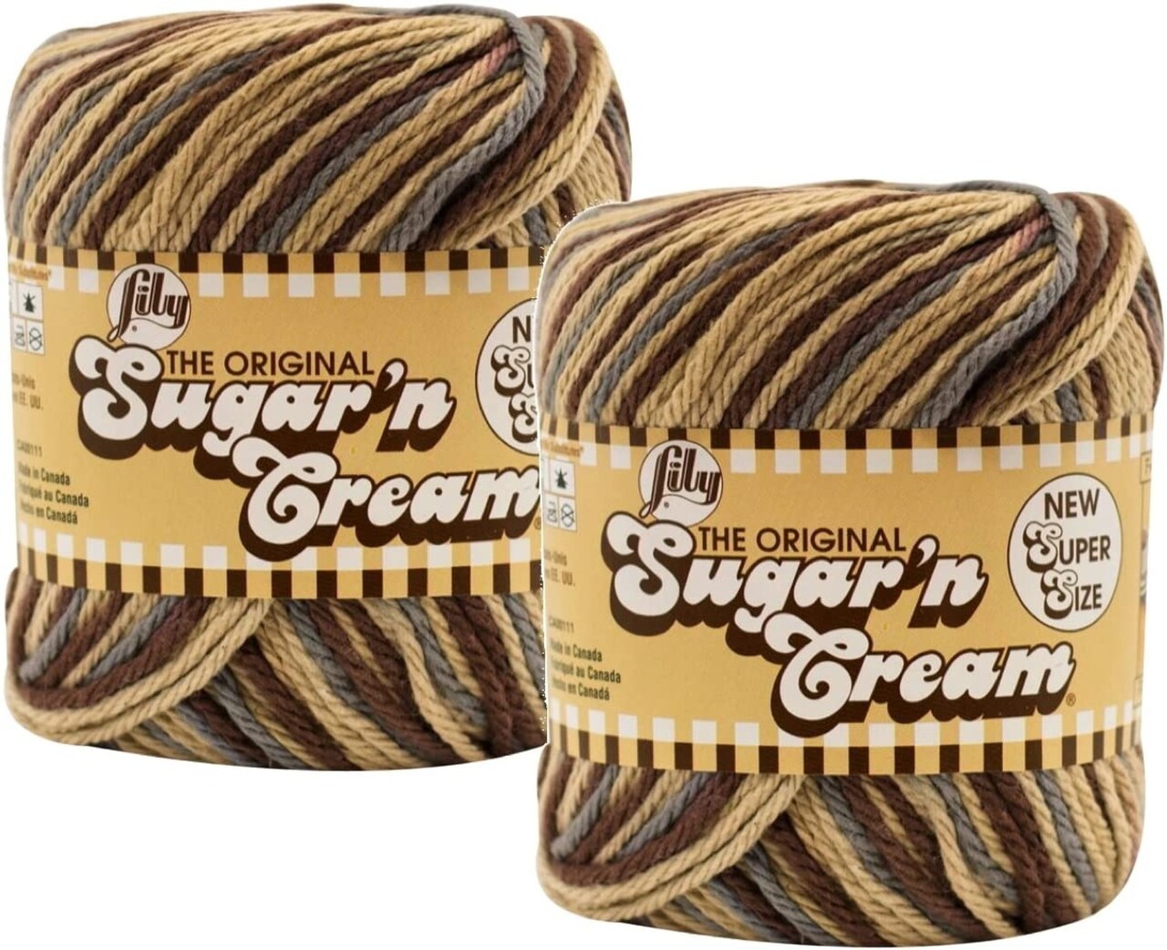 (Pack of 2) Lily Sugar'n Cream Yarn - Ombres Super Size-Earth Ombre